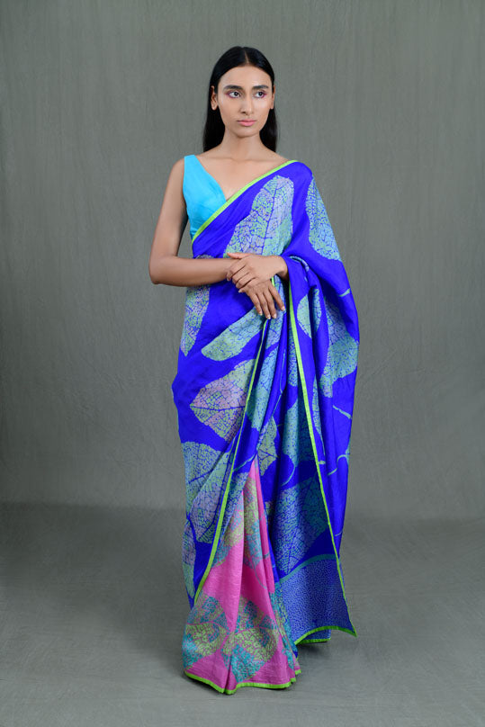 Paan Leaf Mulberry Silk Saree
