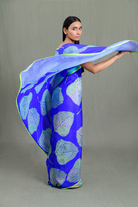 Paan Leaf Mulberry Silk Saree