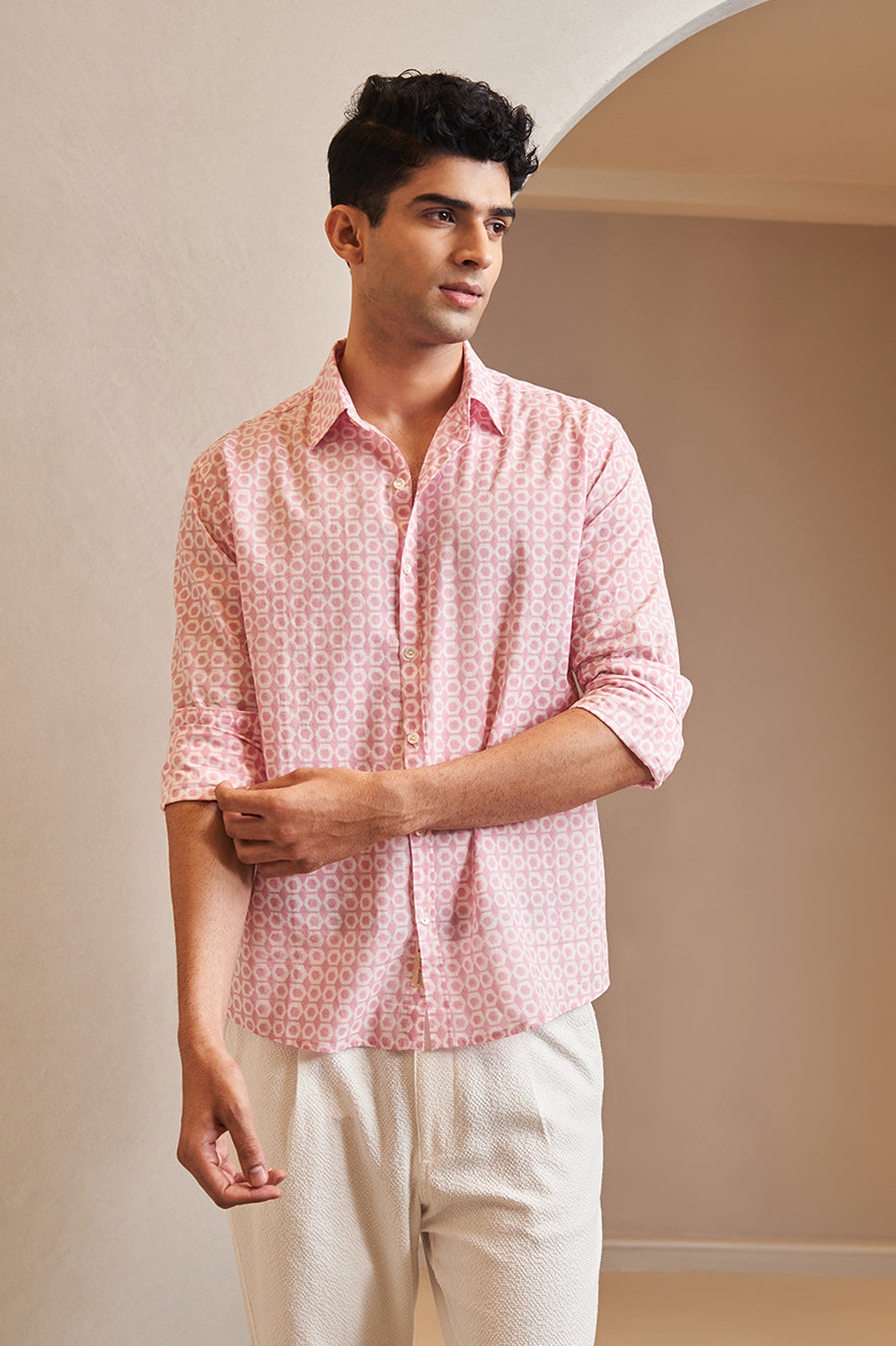 Falsa Nutbolt Gadh Handblock Printed Men's Shirt