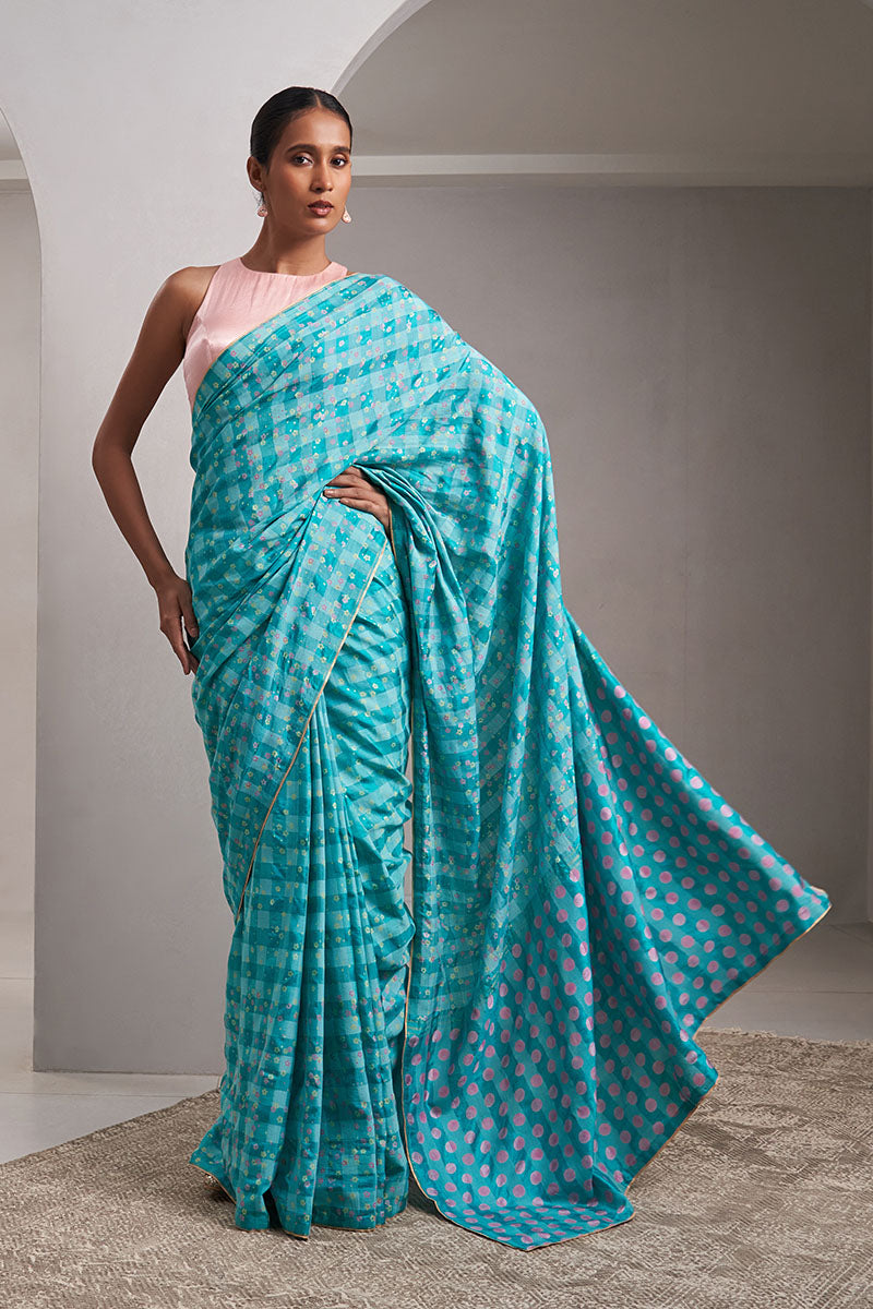 Zeenat Handloom   Cotton Silk Hand Blockprinted Saree