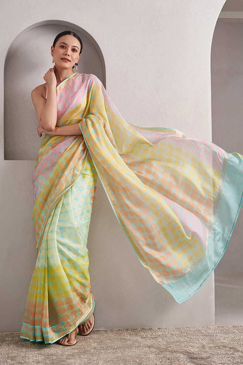 Bela Hand Blockprinted Kota silk Saree
