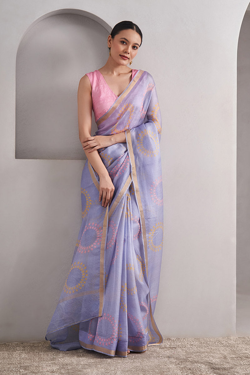 Juhi Hand Blockprinted Kota silk Saree