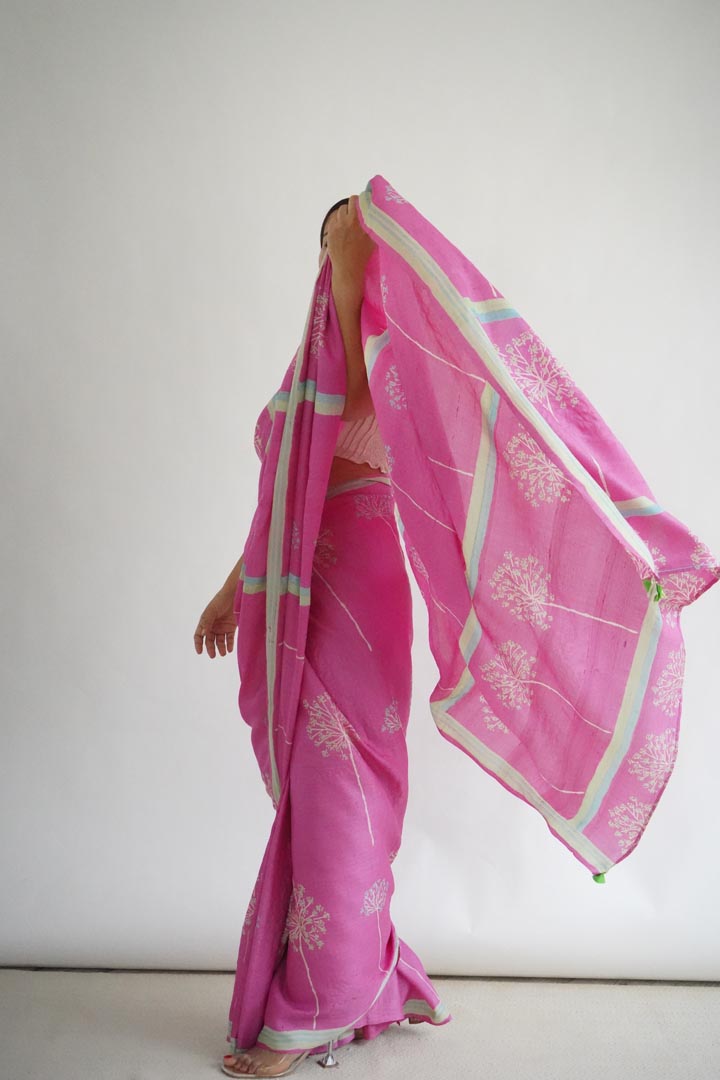 Manali Tussar Silk Hand Blockprinted Saree