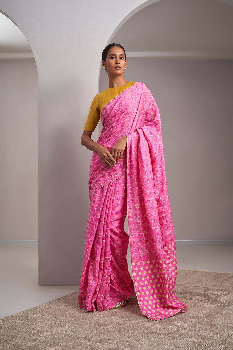 Shabana Handloom Cotton Silk Hand Blockprinted Saree