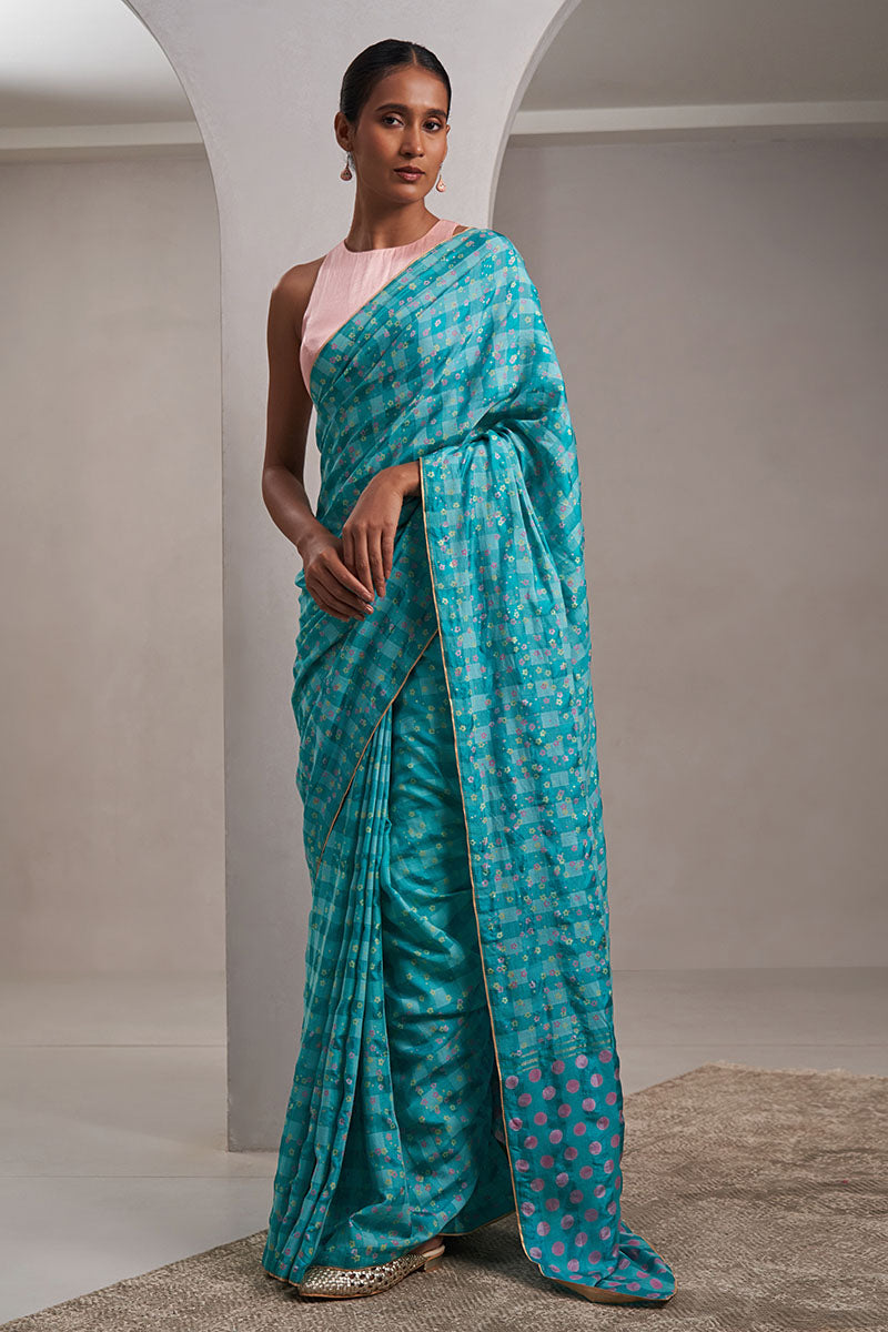 Zeenat Handloom   Cotton Silk Hand Blockprinted Saree