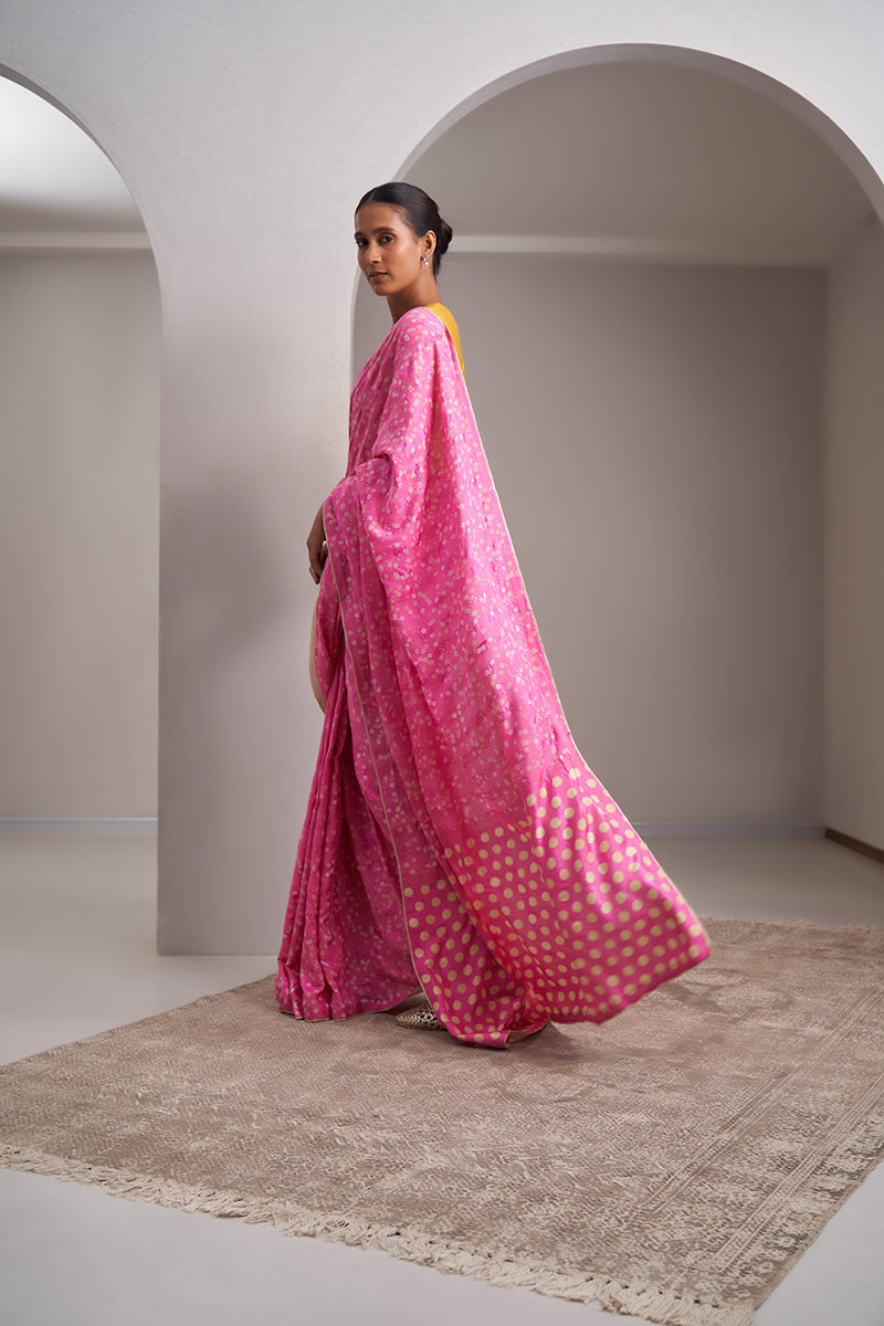Shabana Handloom Cotton Silk Hand Blockprinted Saree