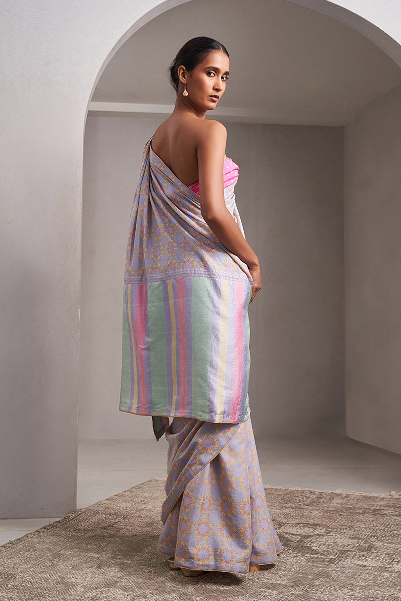 Smita Handloom Cotton Silk Hand Blockprinted Saree