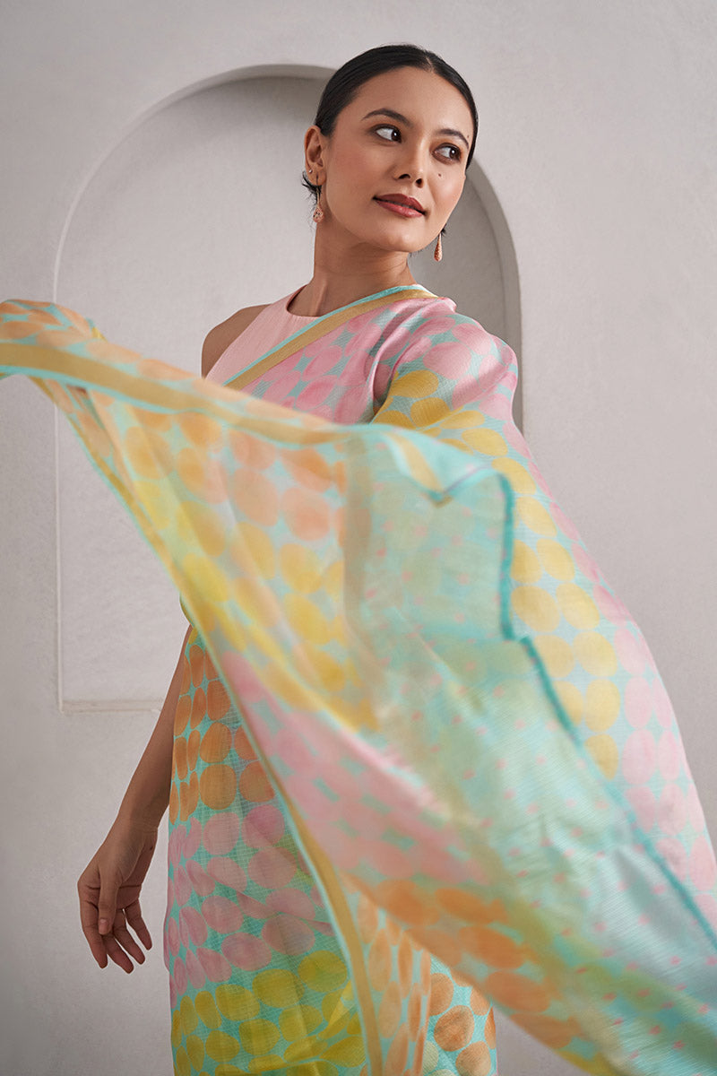 Bela Hand Blockprinted Kota silk Saree