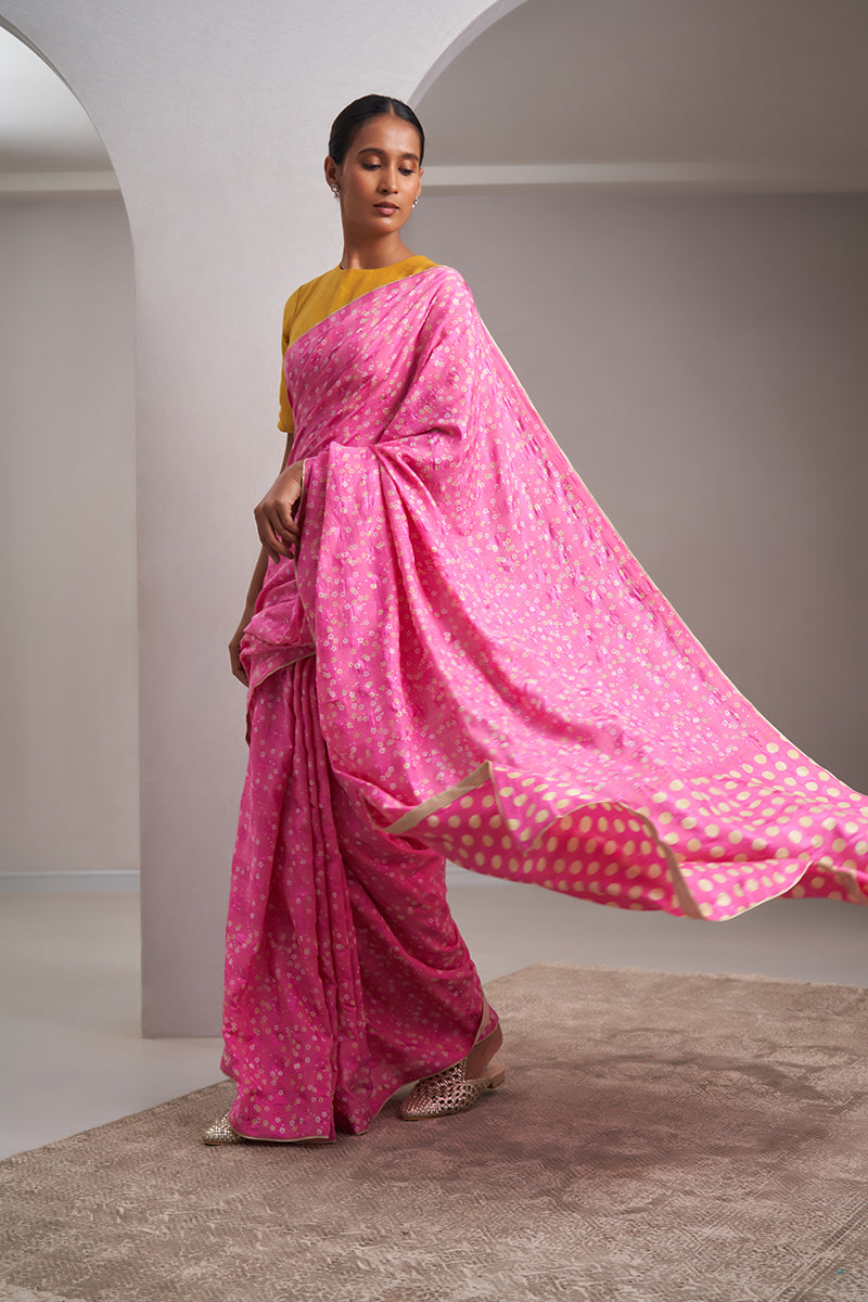 Shabana Handloom Cotton Silk Hand Blockprinted Saree