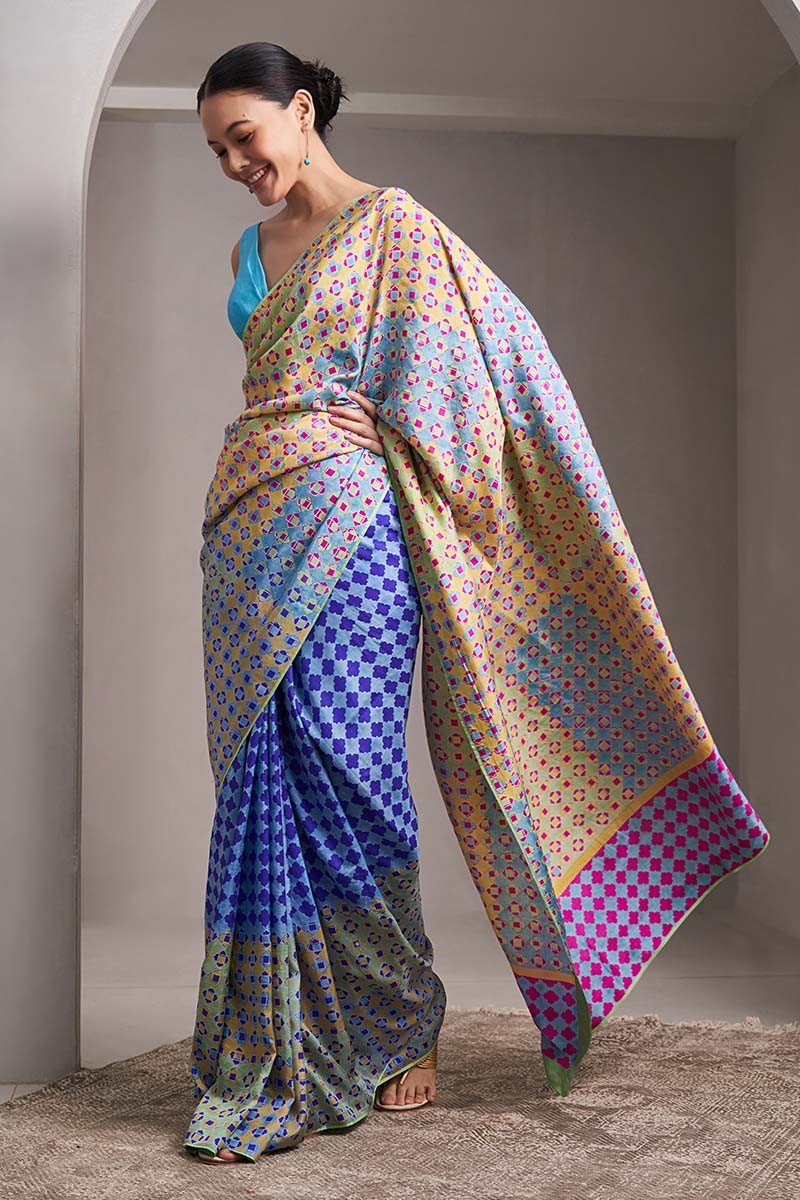 Aarti Mulberry Silk Hand blockprinted saree