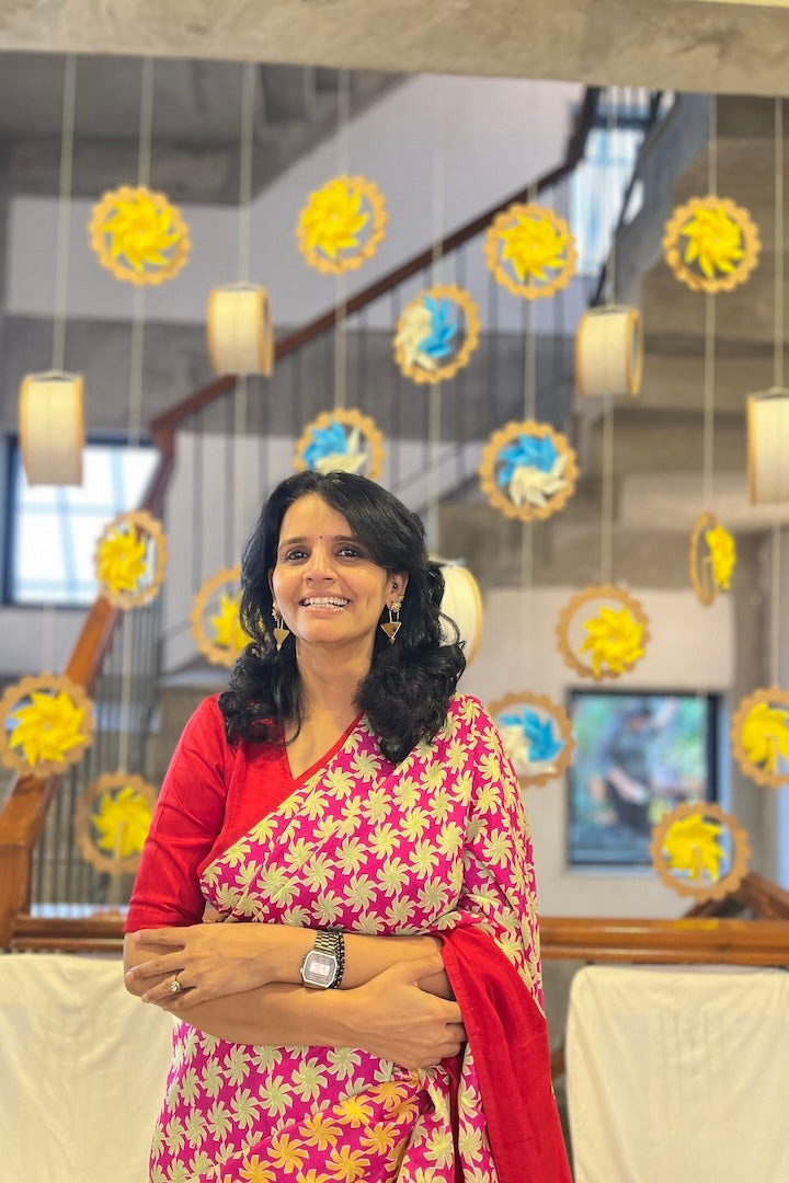 Rukmini Pattu silk Hand Blockprinted Saree