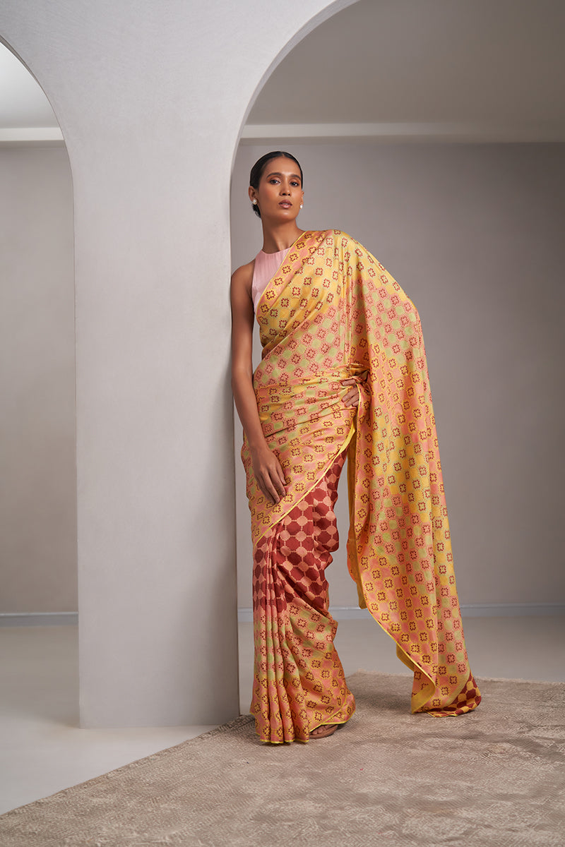 Vidya Mulberry Silk Hand blockprinted saree