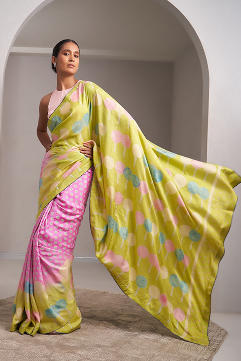 Madhu Mulberry Silk Hand blockprinted saree