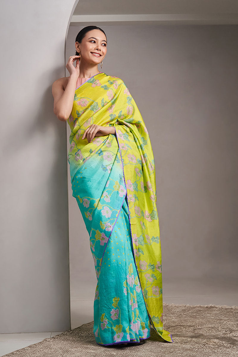 Rewati Mulberry Silk Hand blockprinted saree