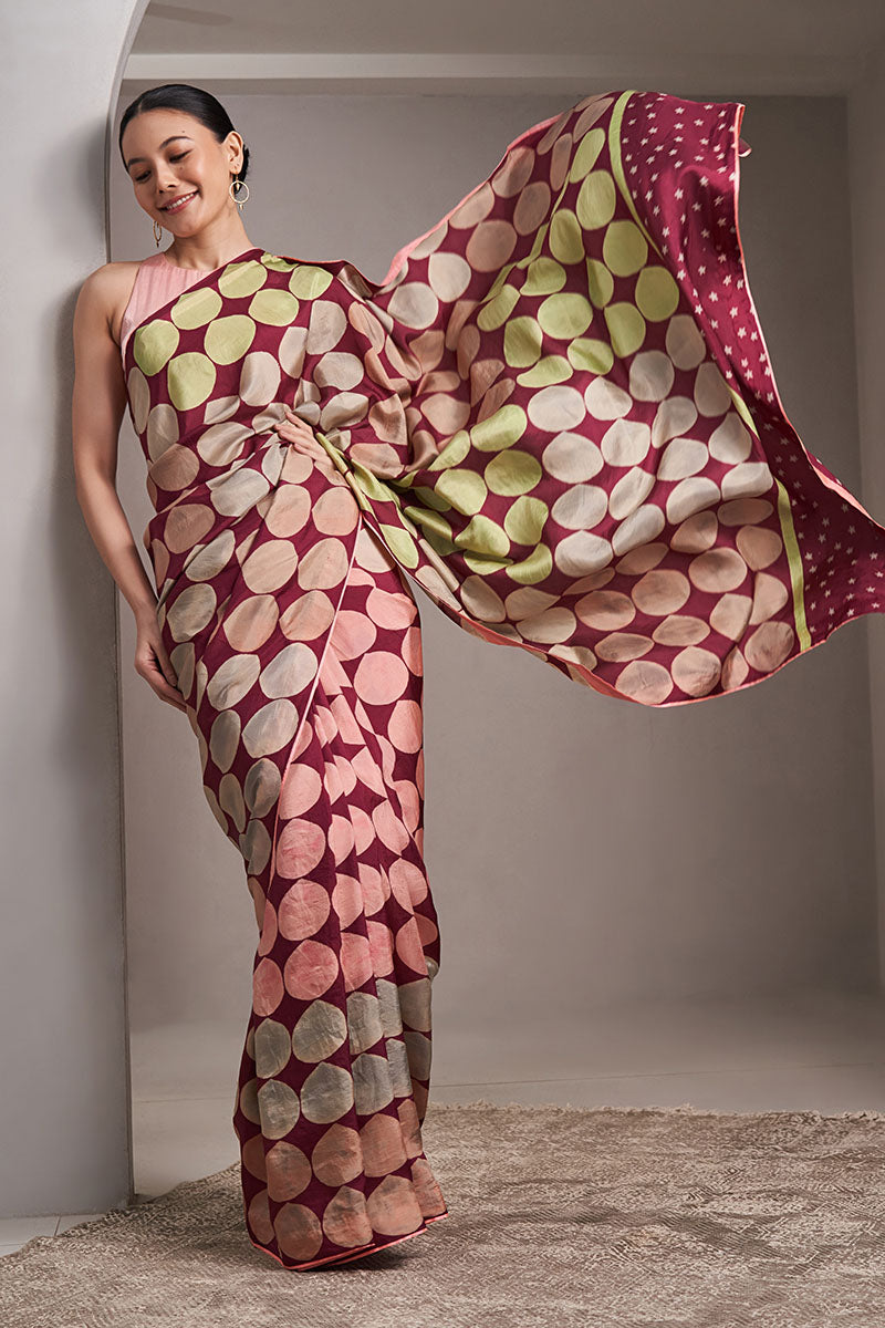 Sudha Mulberry silk Hand block printed saree