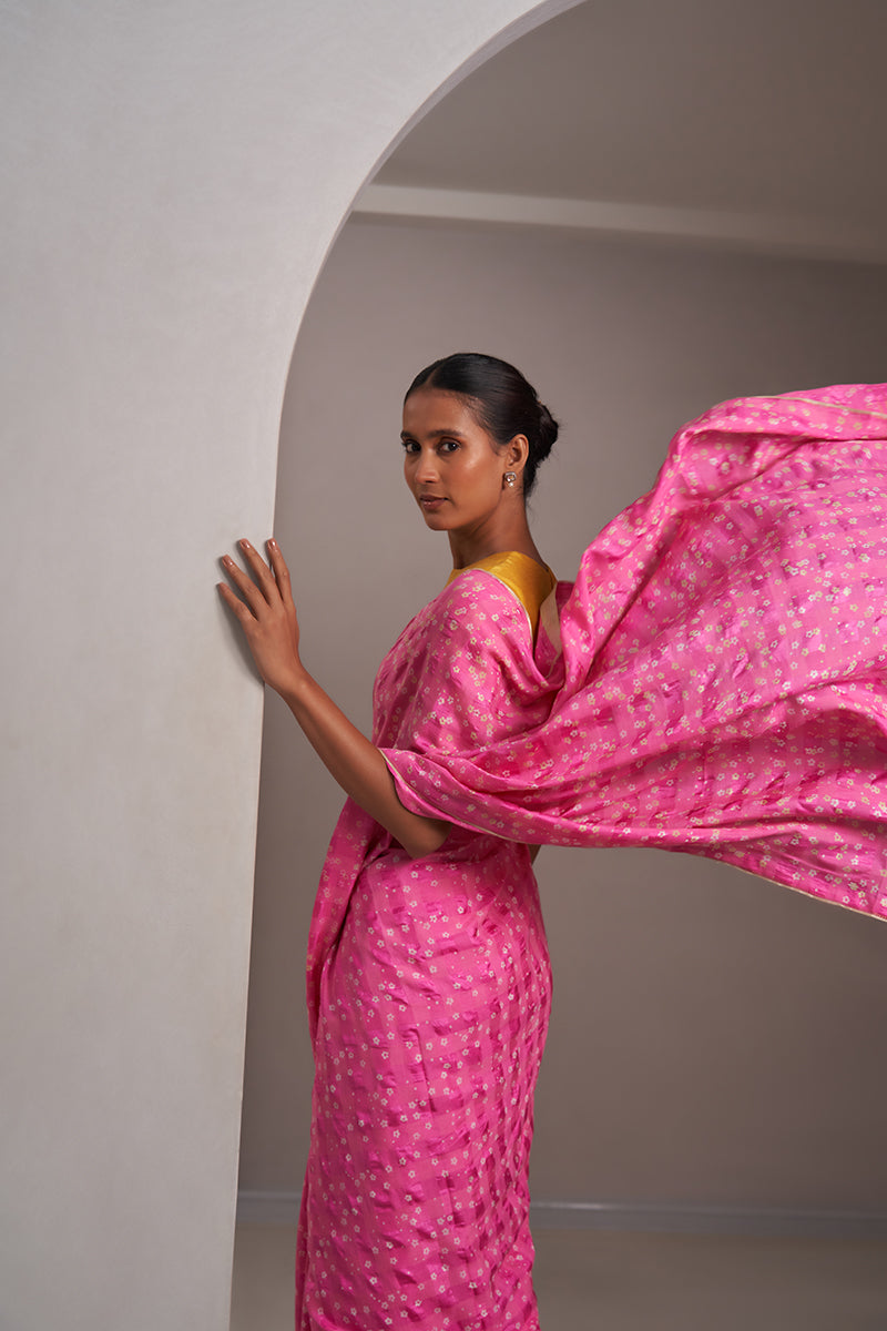 Shabana Handloom Cotton Silk Hand Blockprinted Saree