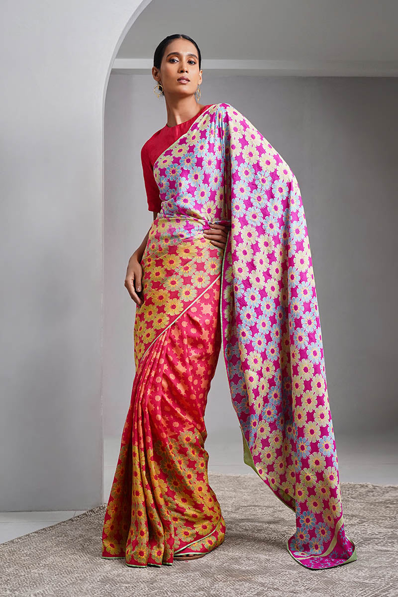 Anjali Mulberry Silk Hand blockprinted saree