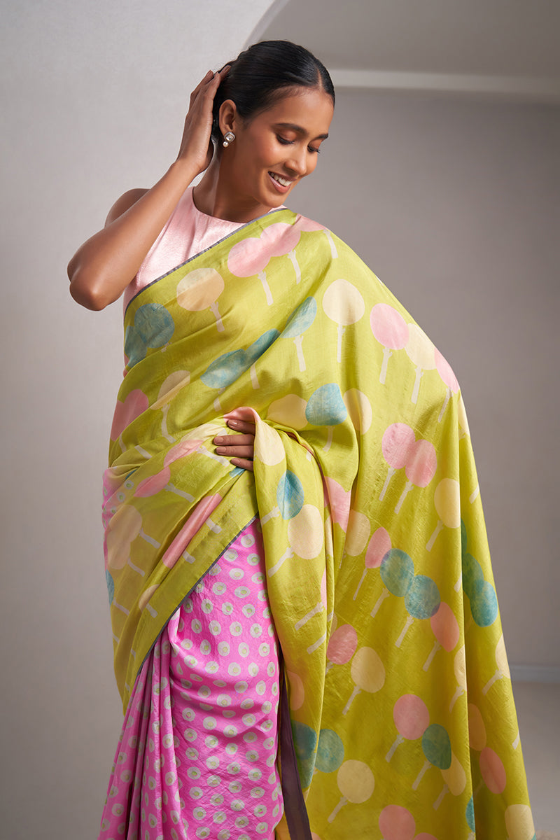 Madhu Mulberry Silk Hand blockprinted saree
