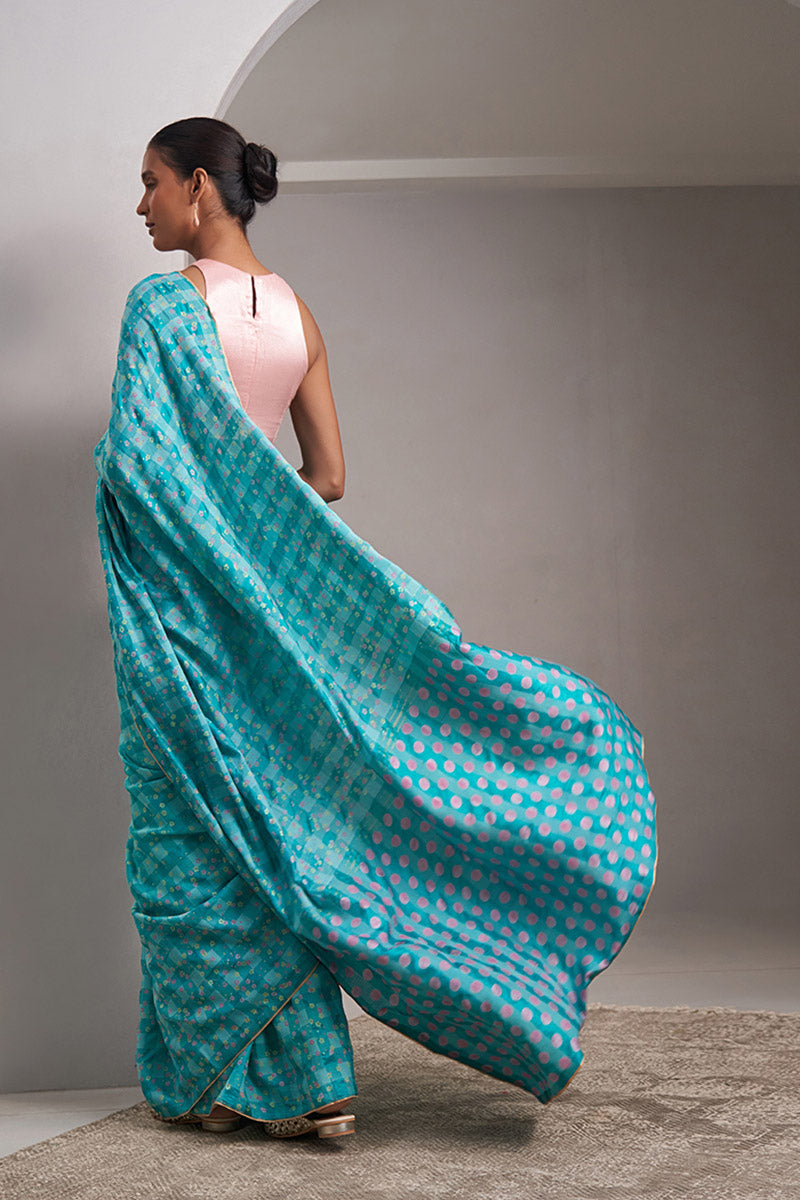 Zeenat Handloom   Cotton Silk Hand Blockprinted Saree
