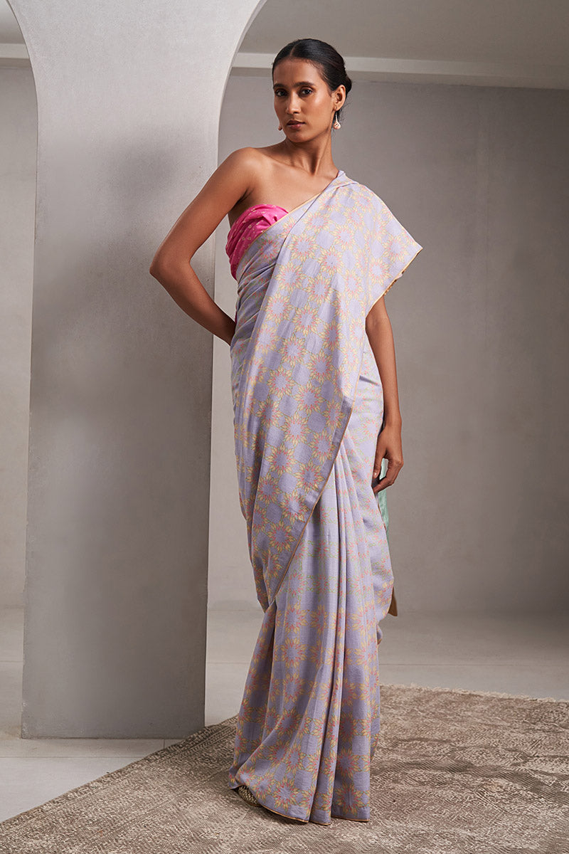 Smita Handloom Cotton Silk Hand Blockprinted Saree