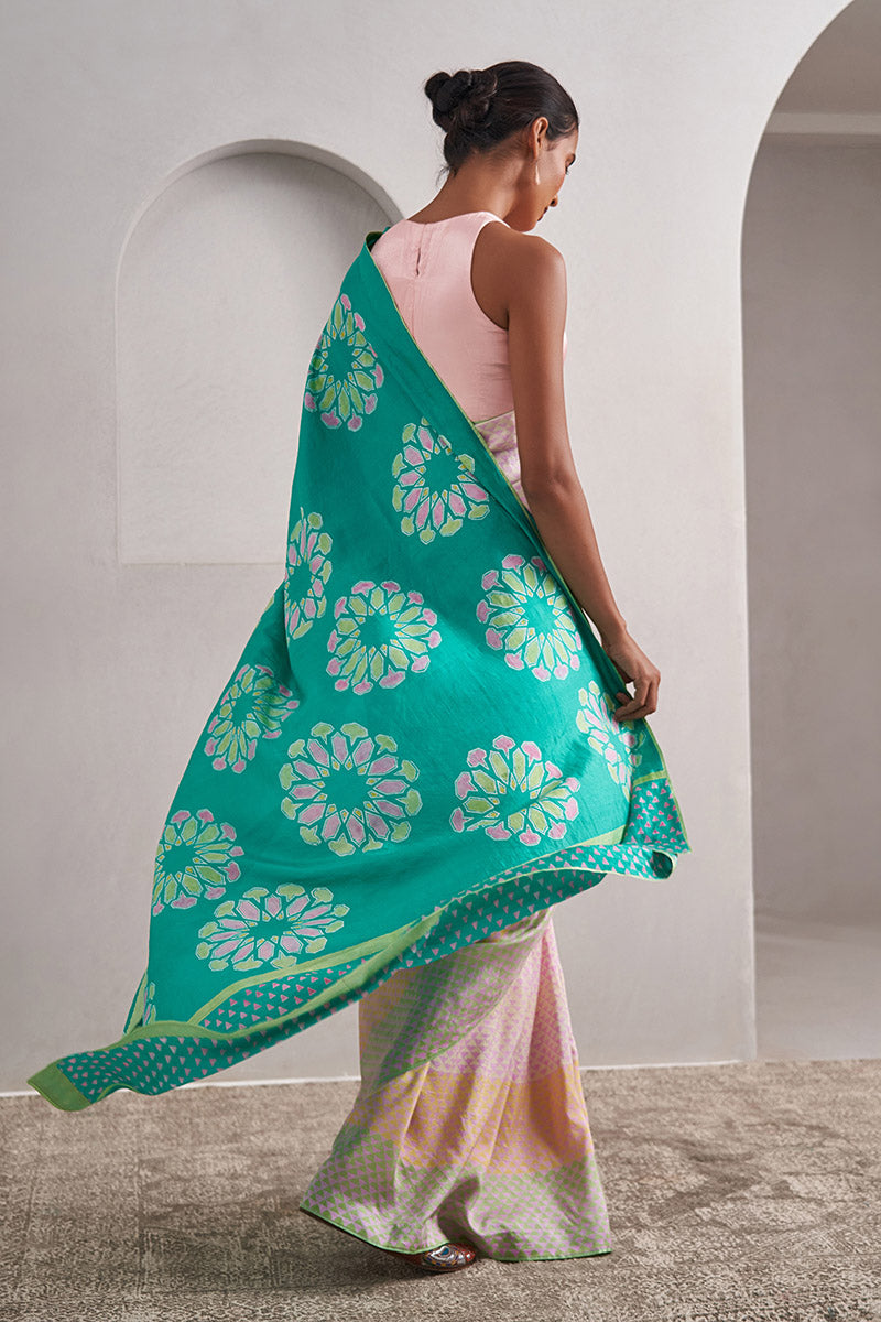 Rekha Mulberry Silk Hand blockprinted saree