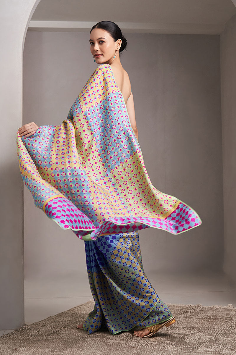 Aarti Mulberry Silk Hand blockprinted saree