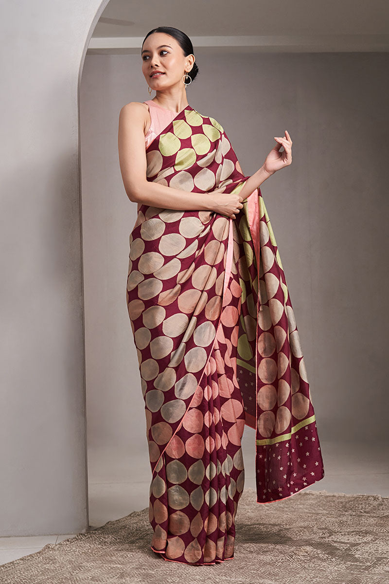 Sudha Mulberry silk Hand block printed saree