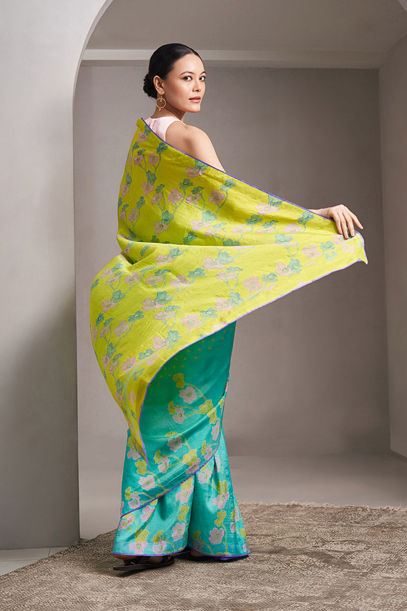 Rewati Mulberry Silk Hand blockprinted saree