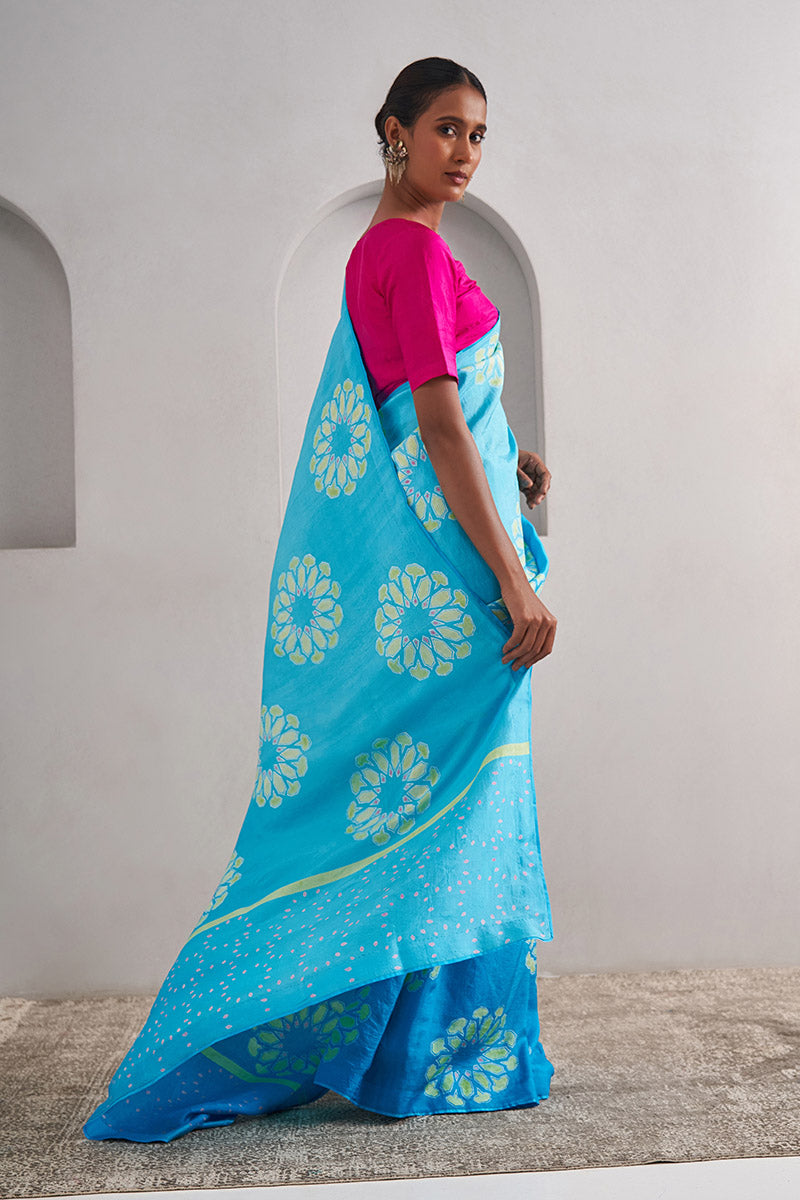 Deepti Mulberry Silk Hand blockprinted saree