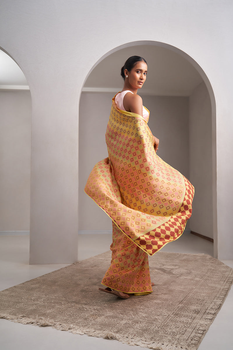 Vidya Mulberry Silk Hand blockprinted saree
