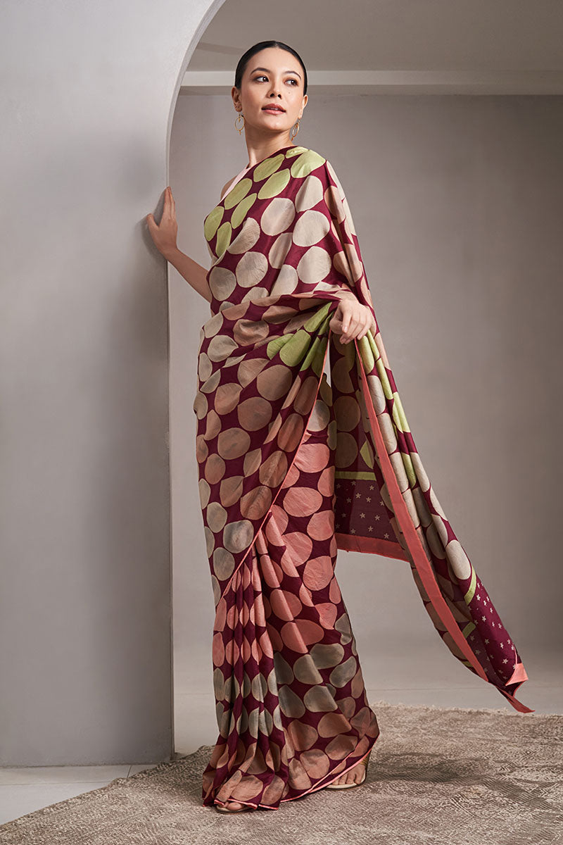Sudha Mulberry silk Hand block printed saree