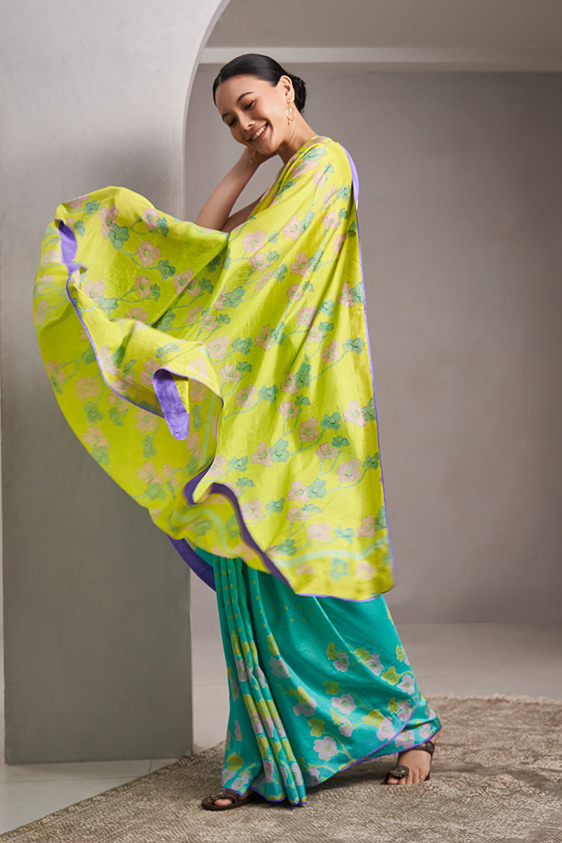 Rewati Mulberry Silk Hand blockprinted saree