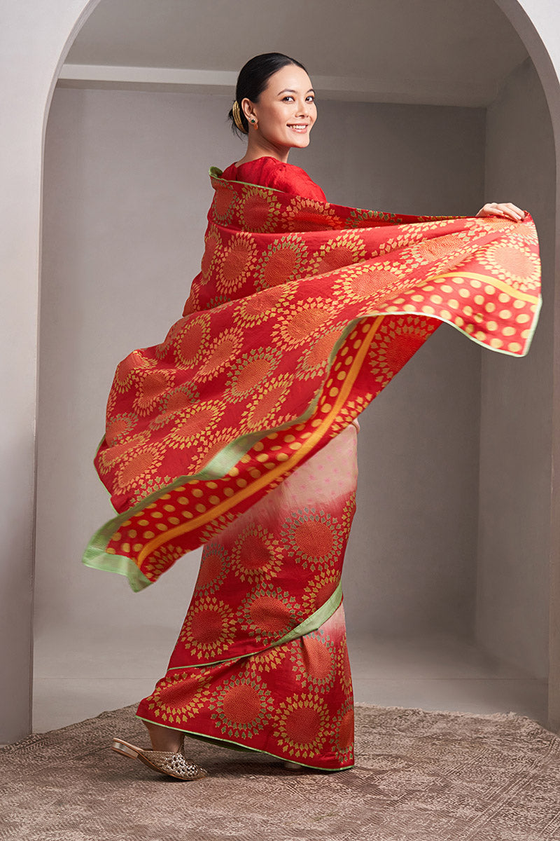Jaya Mulberry Silk Hand blockprinted saree
