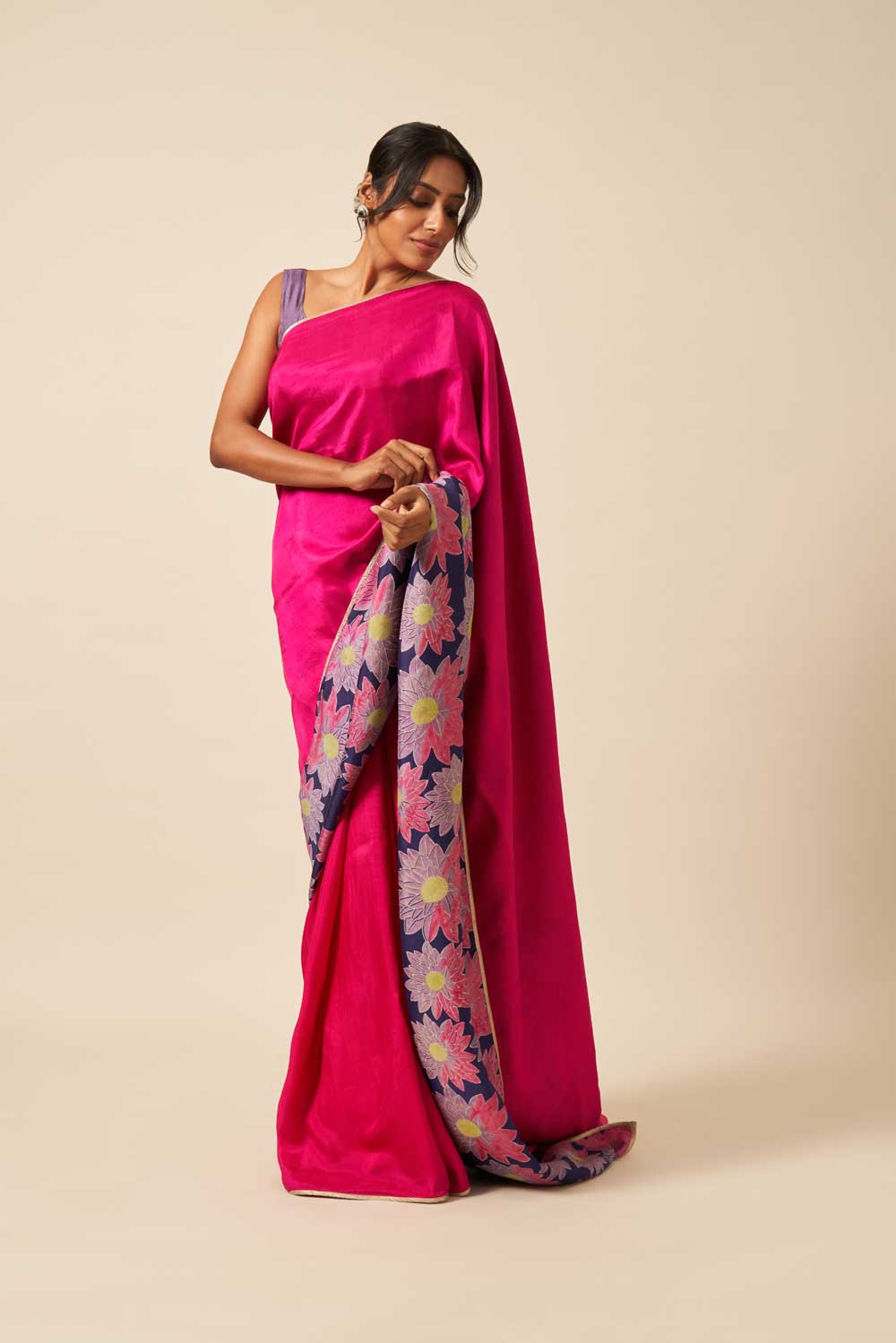 Vaidehi Fuschia Purple Mulberry Silk Flip Pallu Saree
