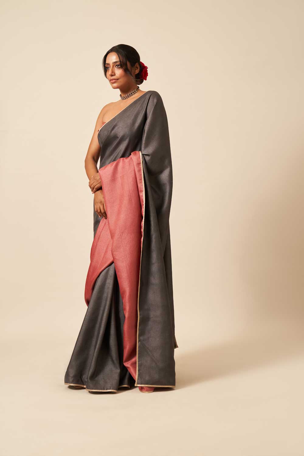 Kumud kala  madder Tussar Silk Flip Pallu Saree