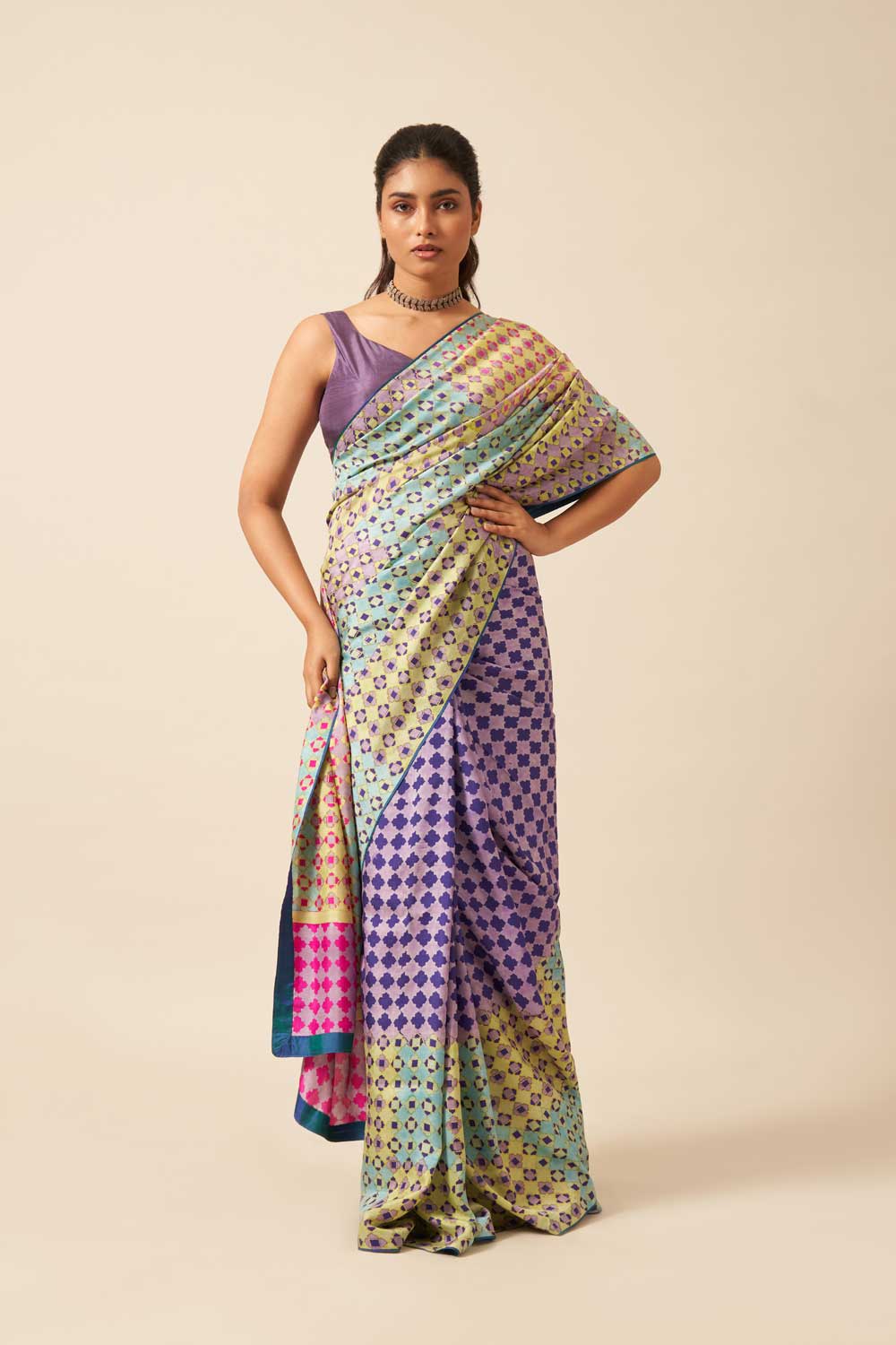 Vidya Mulberry Silk Hand blockprinted saree
