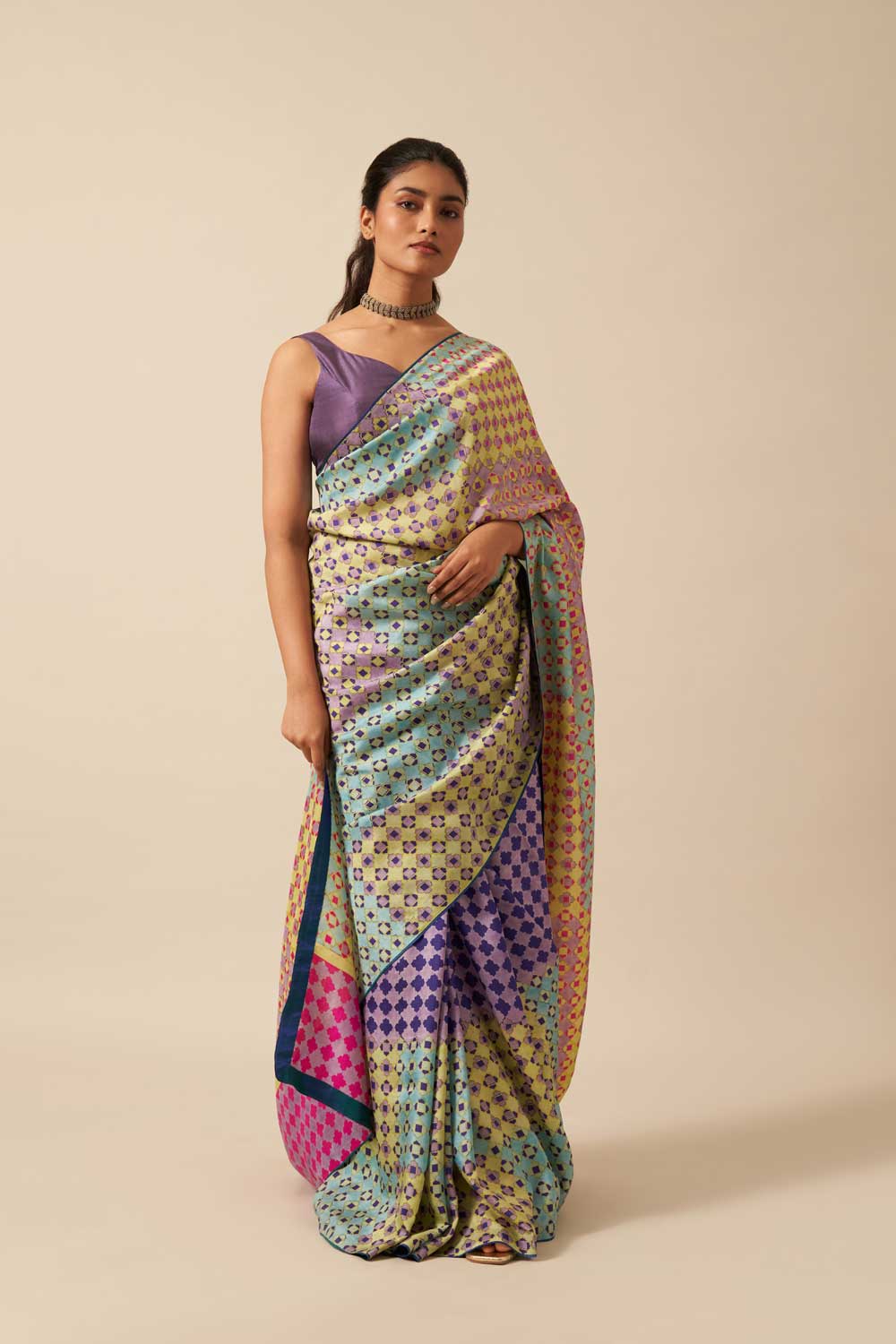 Vidya Mulberry Silk Hand blockprinted saree