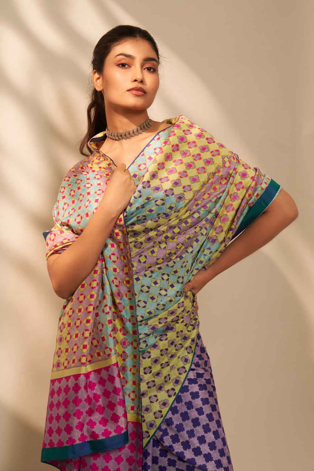 Vidya Mulberry Silk Hand Block Printed Saree