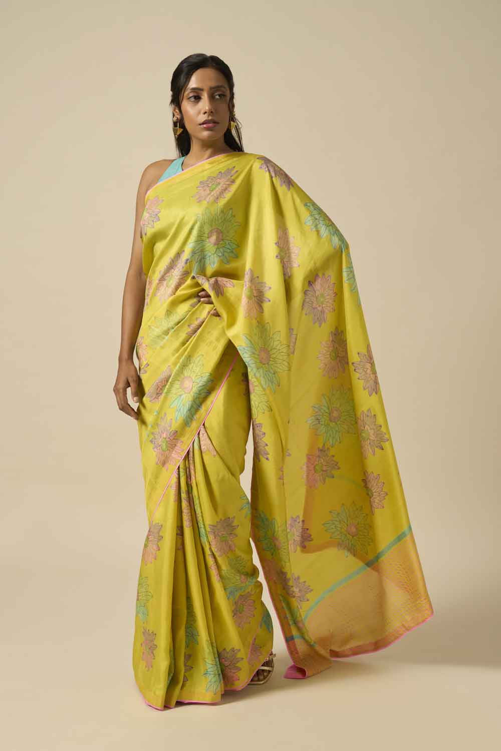 Kamal Mulberry Silk Hand Block Printed Saree