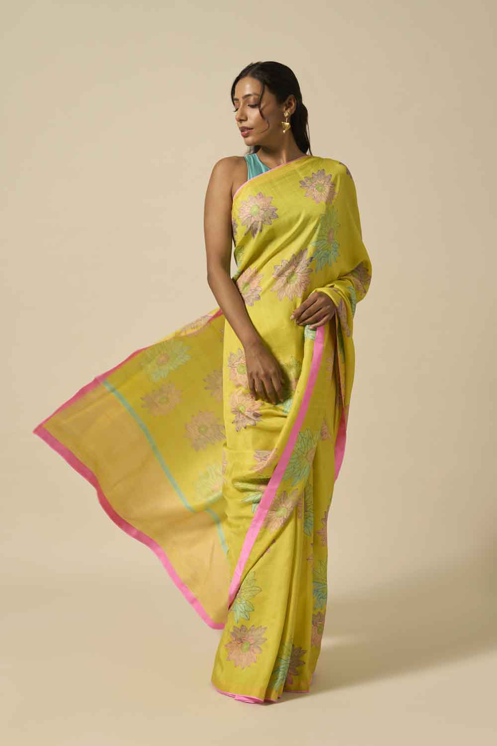 Kamal Mulberry Silk Hand Block Printed Saree