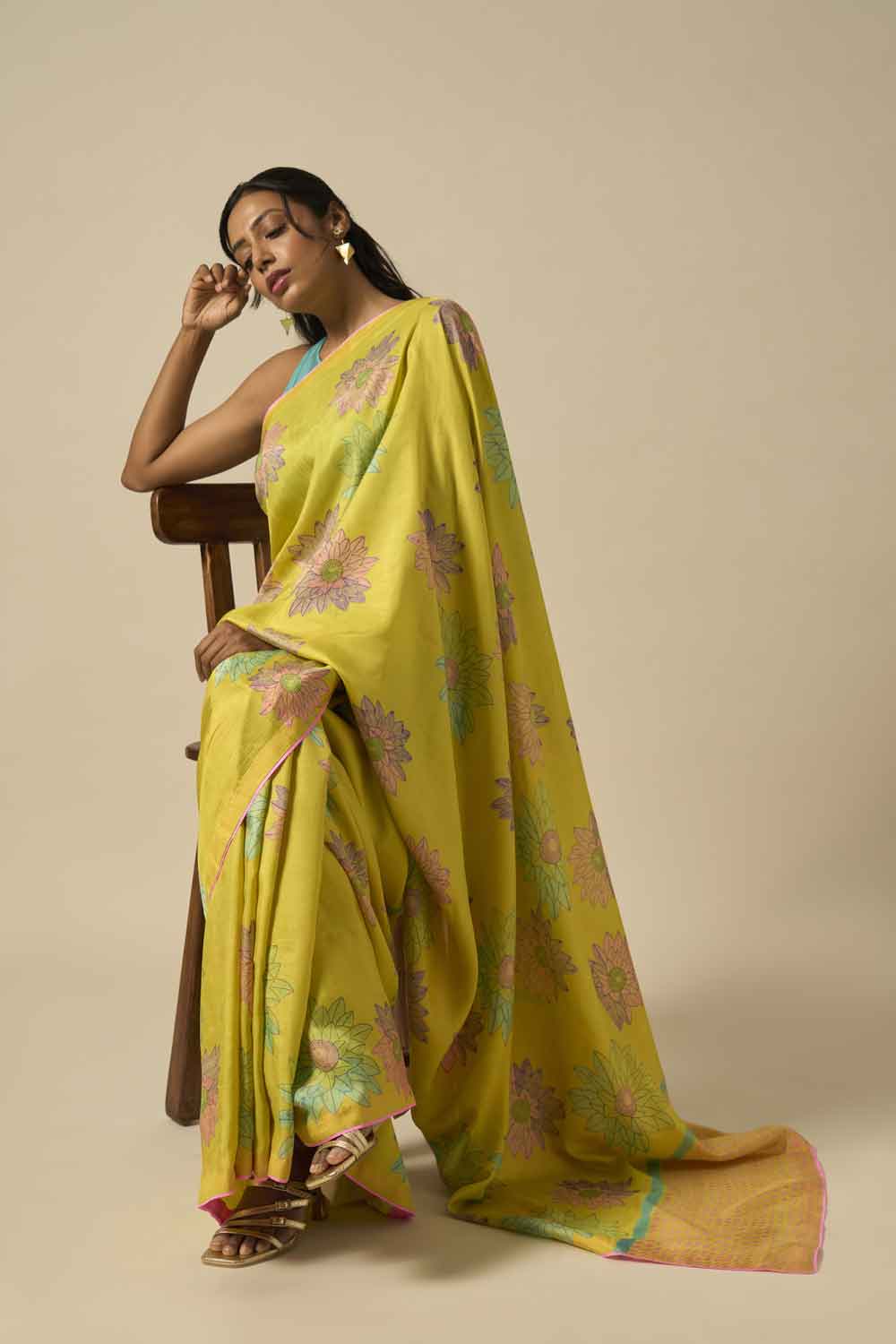 Kamal Mulberry Silk Hand Block Printed Saree