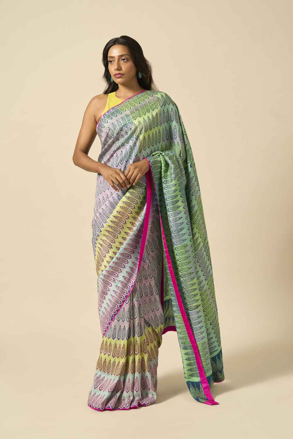 Kanak Mulberry Silk Hand Block Printed Saree