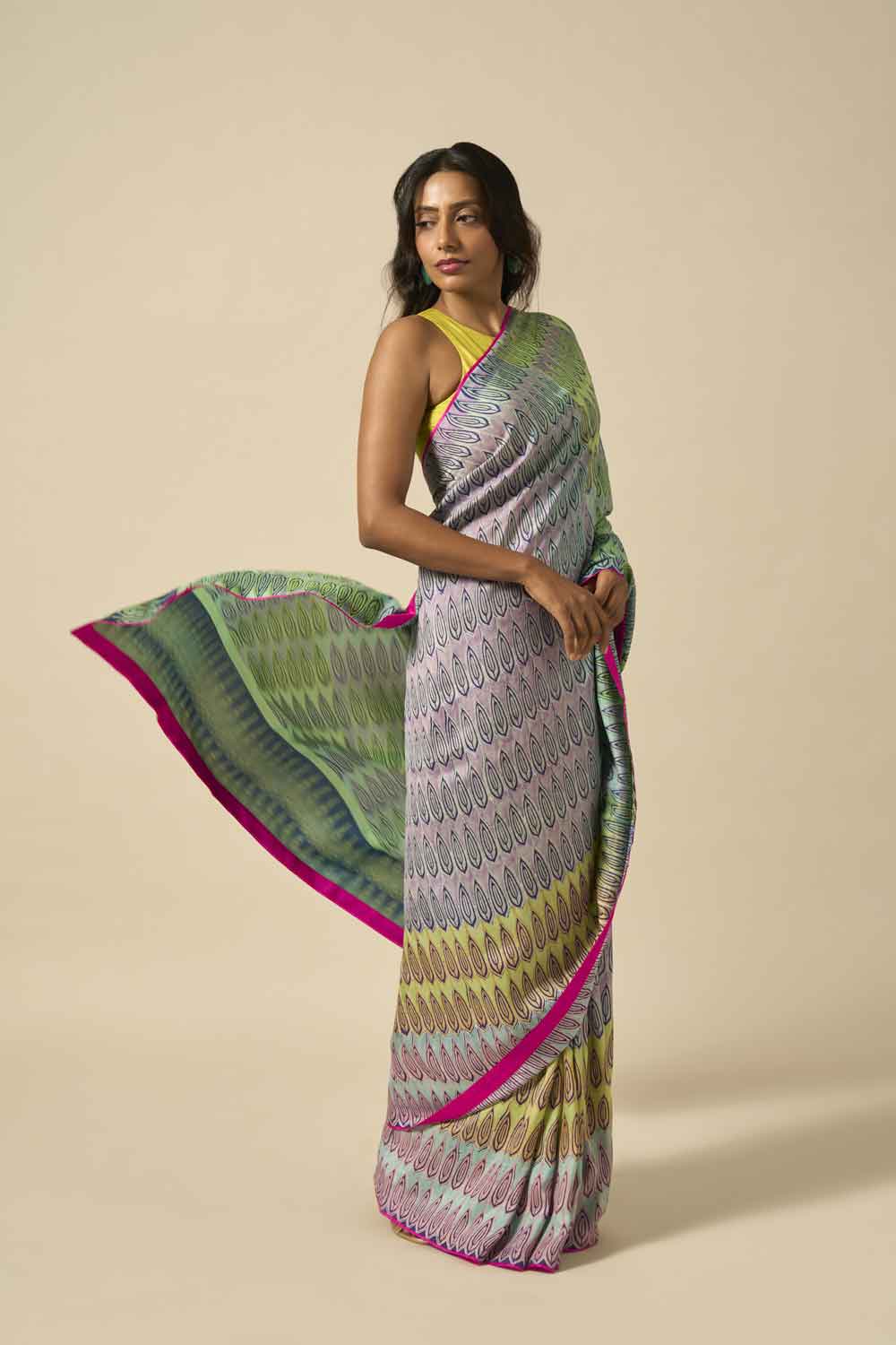 Kanak Mulberry Silk Hand Block Printed Saree