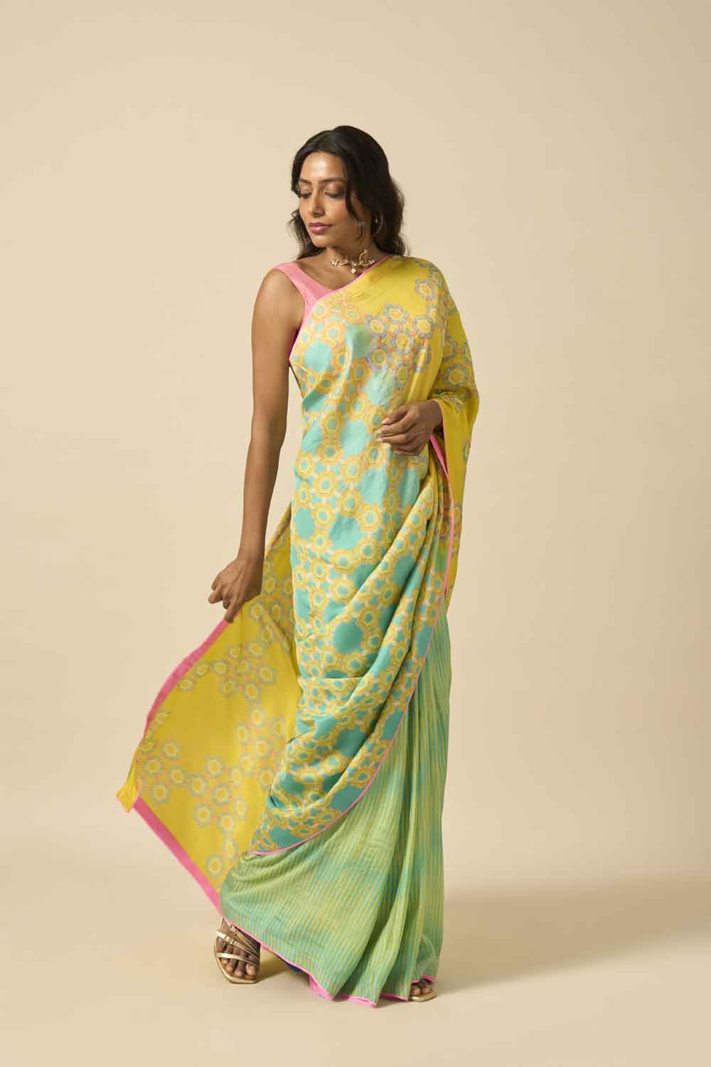 Karishma Mulberry Silk Hand Bblock Printed Saree