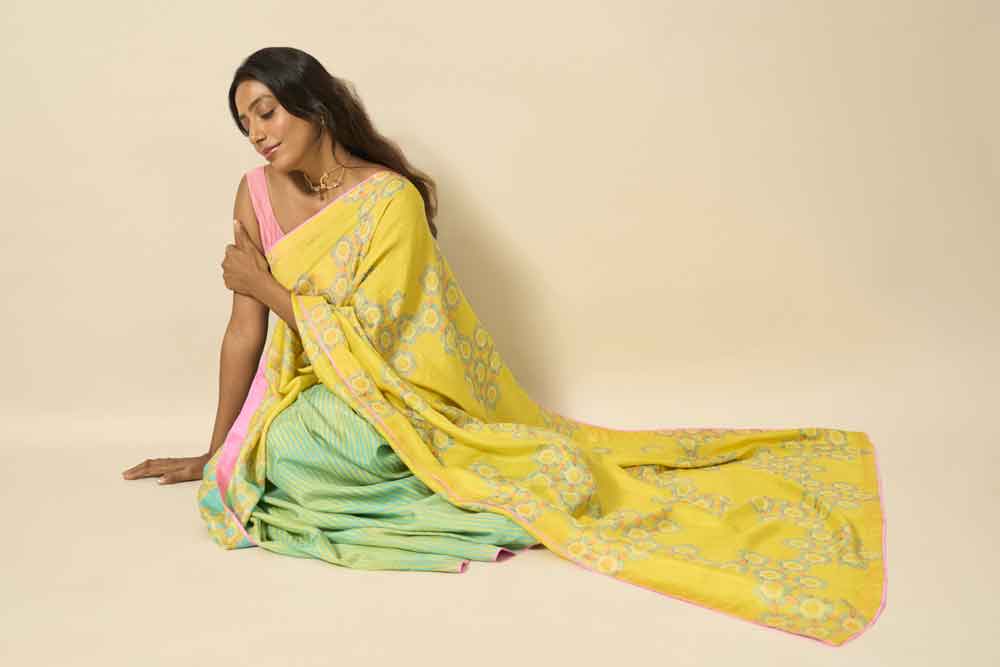 Karishma Mulberry Silk Hand Bblock Printed Saree