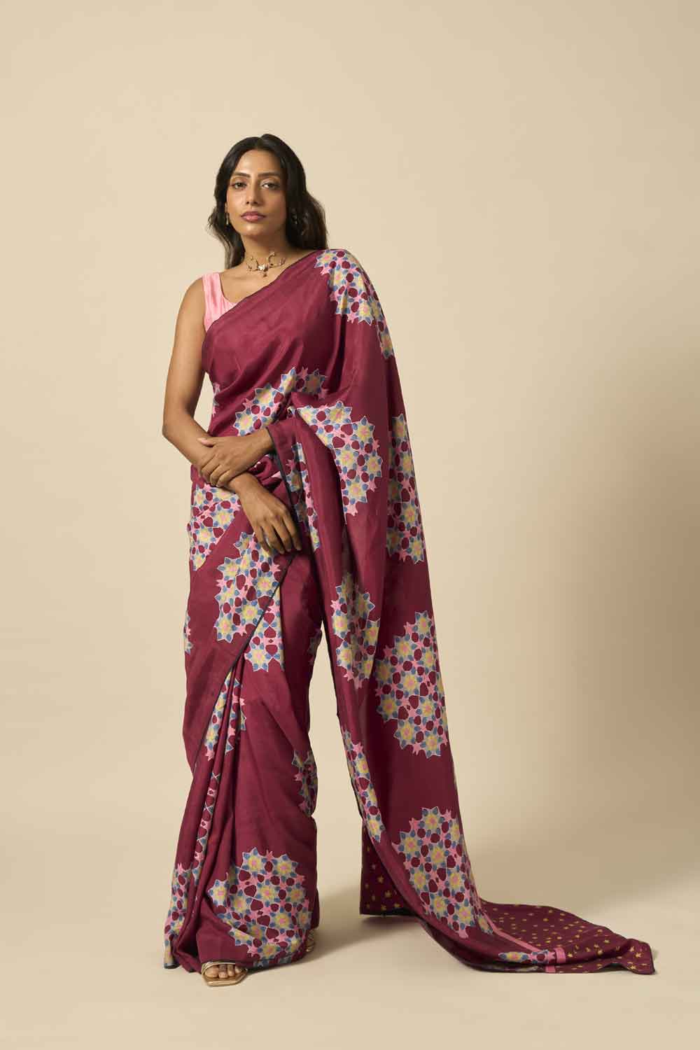 Kalpana Mulberry Silk Hand Block Printed Saree