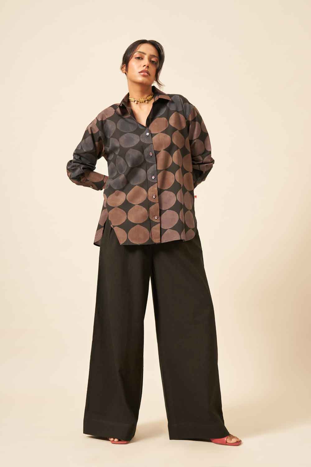 Ritu Black Hand Block Printed Shirt