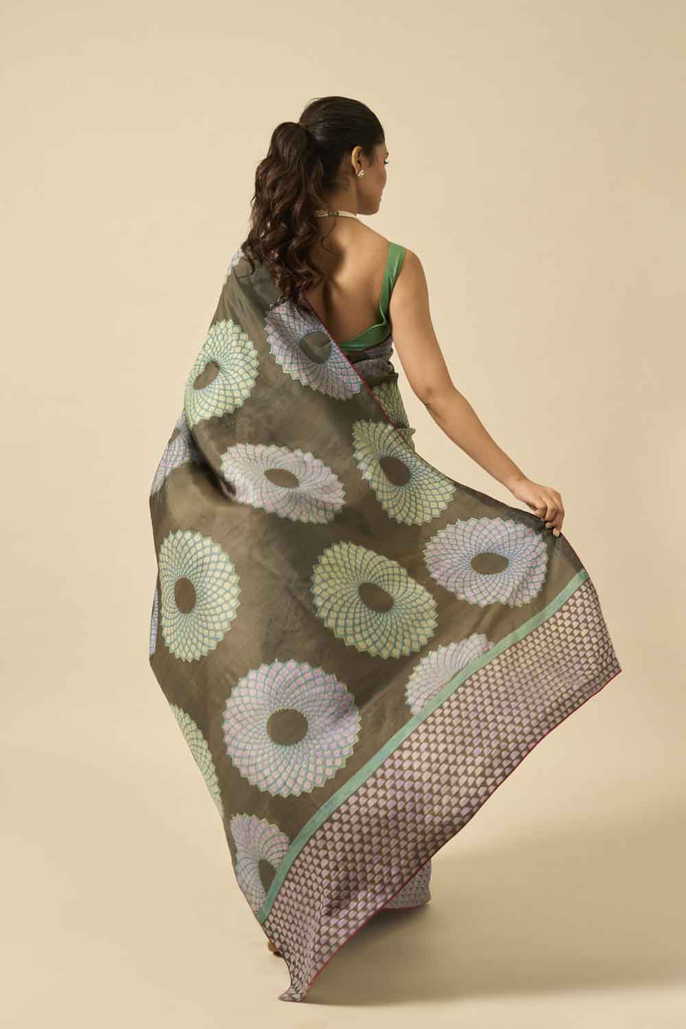 Bhavani Mulberry Silk Hand Block Printed Saree