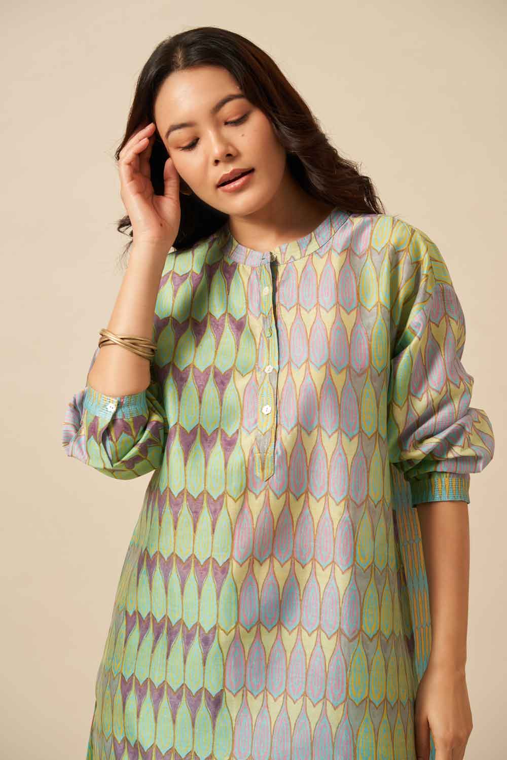 Neha Turq chanderi hand blockprinted Co-ord set