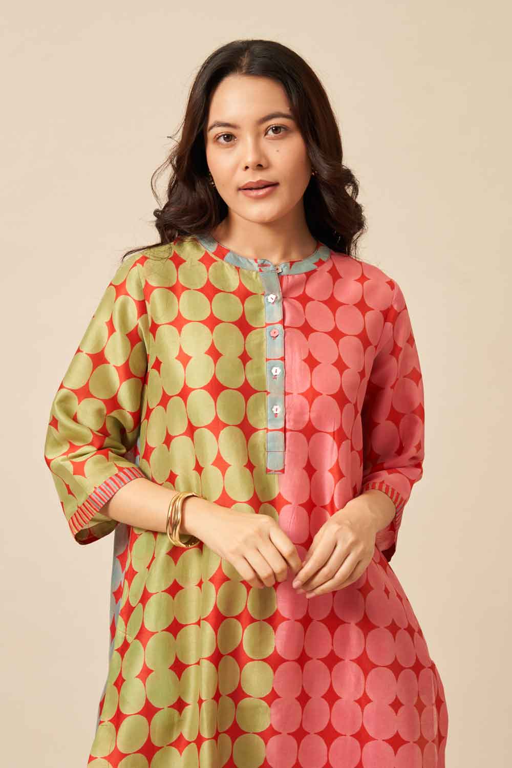 Radhika Red chanderi hand blockprinted Co-ord set